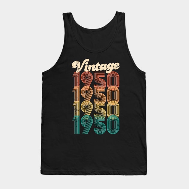 70th Birthday Gift 70 years Vintage 1950 Men Women Tank Top by CheesyB